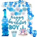 1 year Boy Birthday Blue Latex Balloons Confetti Set First 1st Birthday Baby Shower Boy Decorations Kids Happy Birthday Balloon preview-2