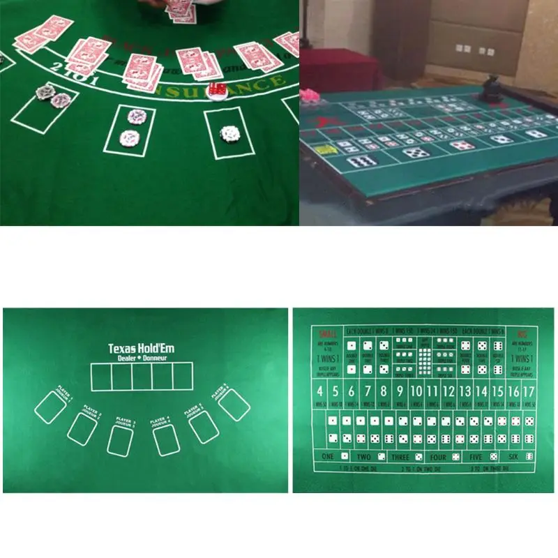 Double-sided Game Tablecloth Russian Roulette & Blackjack Gambling Table Mat J07 20 Dropship-animated-img