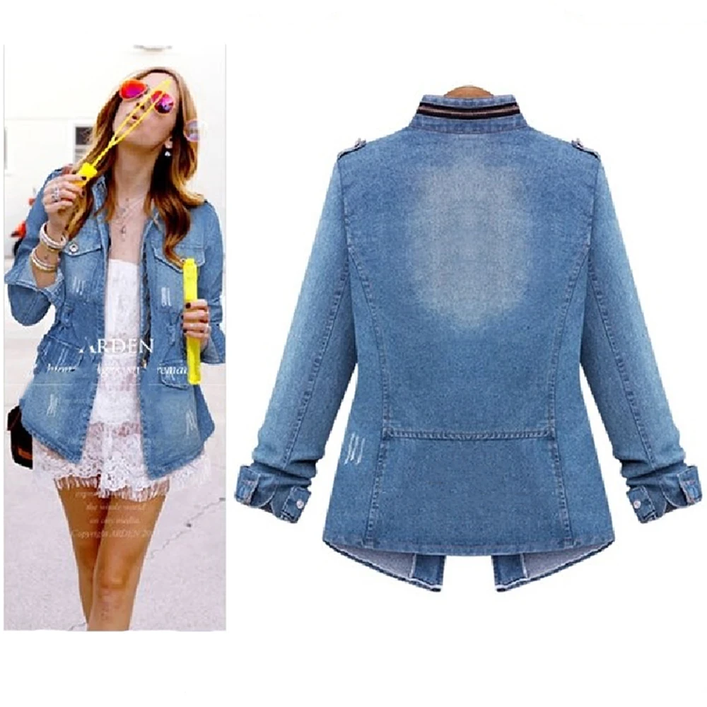 Women Cowboy Coat Personality Draw Back 