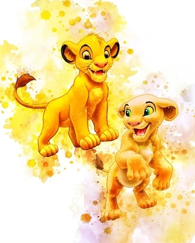 Disney Print 30X40 Cm Lion King Baby Simba Multicolor