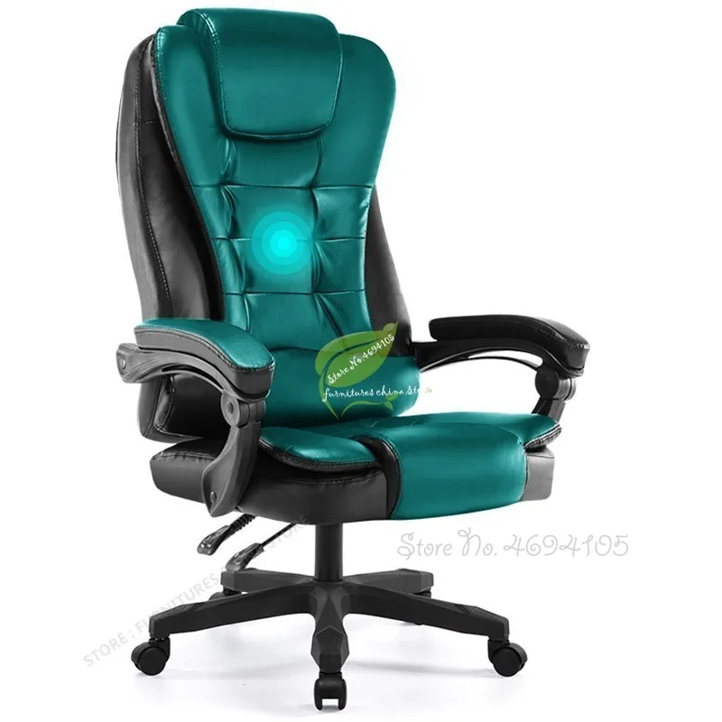 teal leather office chair