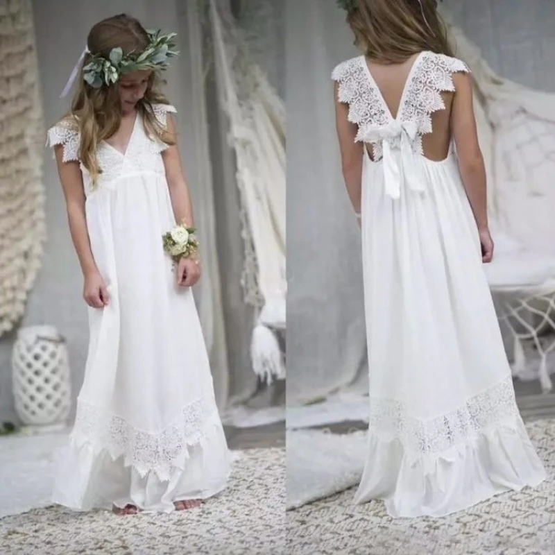 boho chic first communion dress