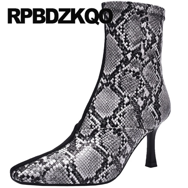 treaded low heel studded ankle boots