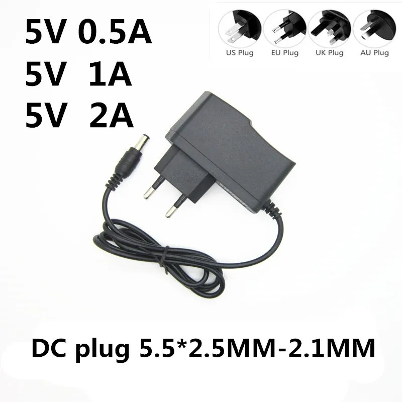 AC / DC Adapter DC 5V 0.5A 1A AC 100-240V Converter power Adapter 5 V Volt 1000MA Power Supply Charger-animated-img