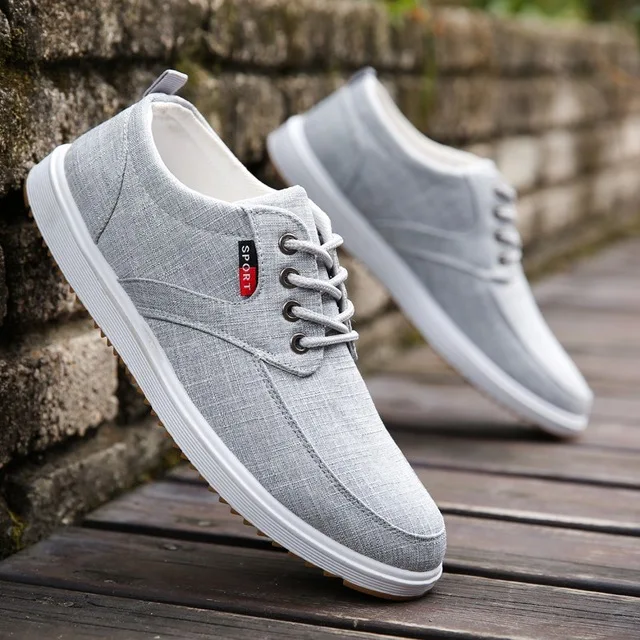 2020 Breathable canvas shoes men lace 
