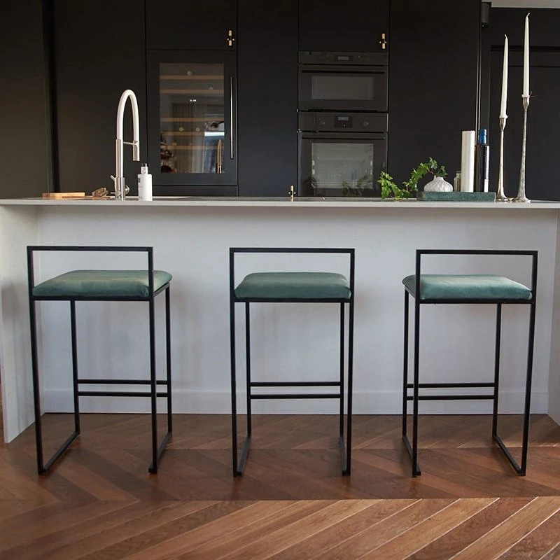 grey velvet dining chairs with black legs