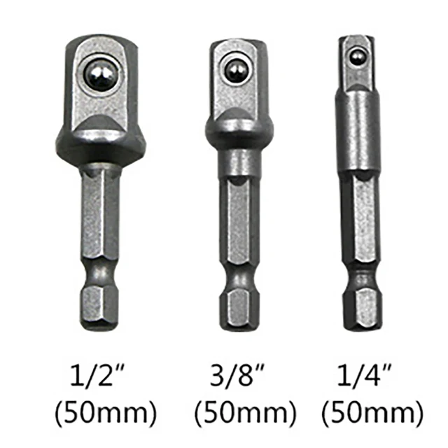 3Pcs Socket Adapter Drill BIts Set Hex 