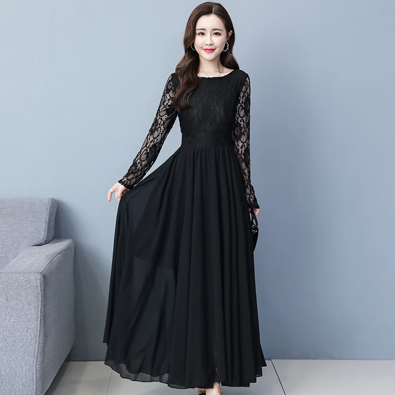 Autumn Winter Vintage Chiffon Midi 