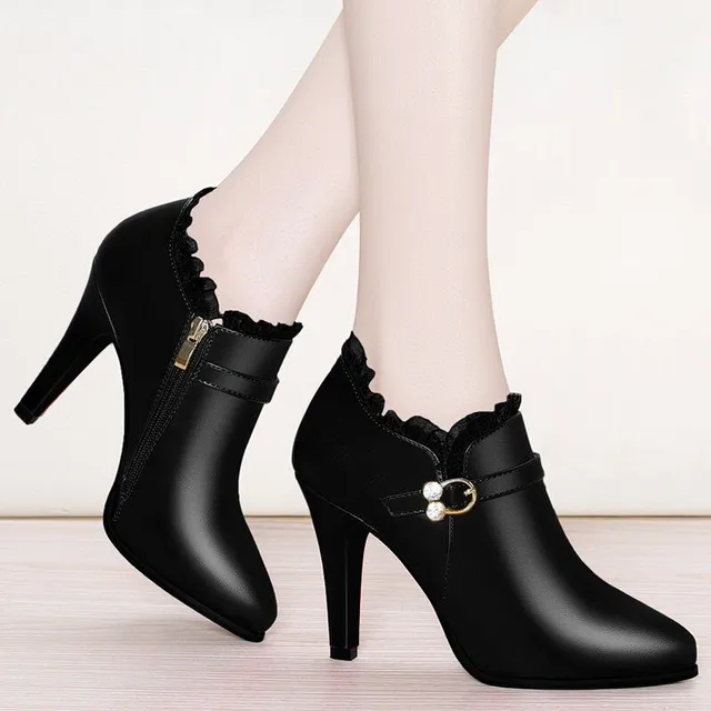 high heel rhinestone boots