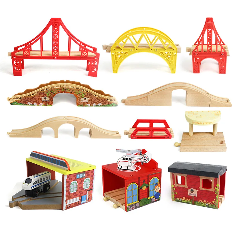 wooden train station toy