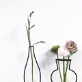 Home Party Decoration Vase Abstract Black Lines Minimalist Abstract Iron Vase Dried Flower Vase Racks Nordic Ornaments preview-4