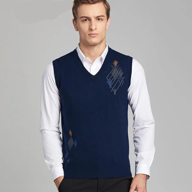 Men Wool Vest Sweaters Autumn Spring 