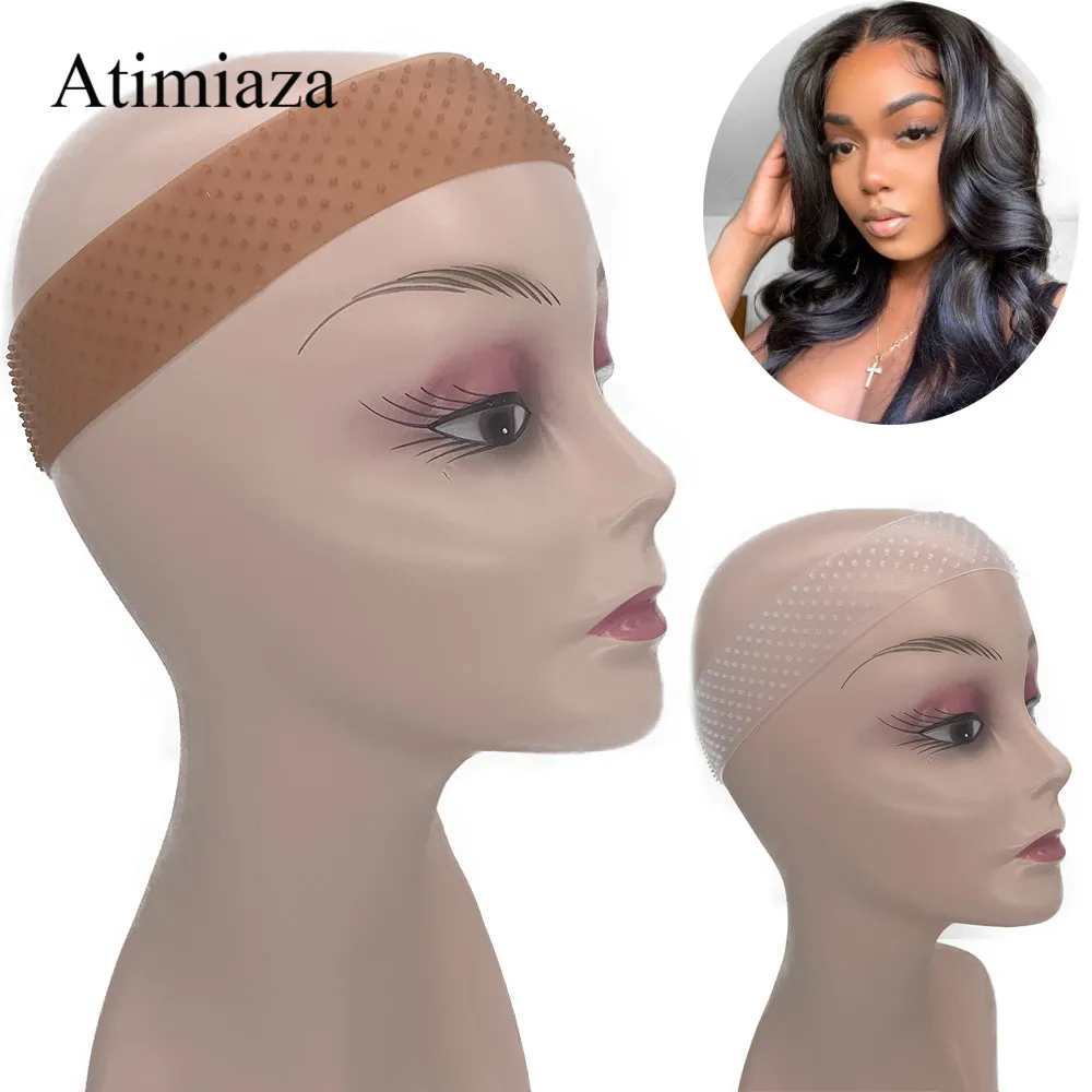 New Invisible Wig Hair Band Plussign Wig Grip Headband For Lace Frontal  Wigs 1Pcs/Lot Nude Non-Slip Velvet Wig Band To Hold Wig