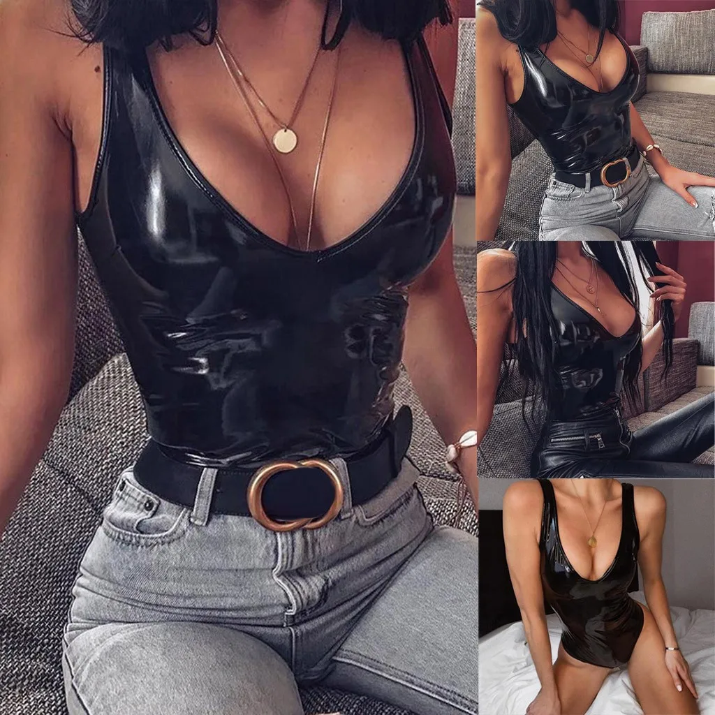 leather body suit outfit