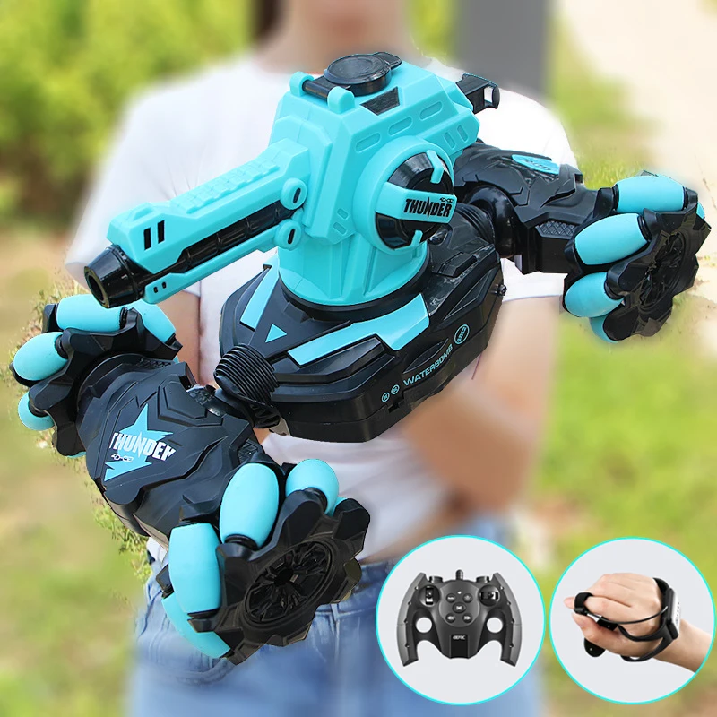 2.4G RC Car Toy 4WD Water Bomb Tank RC Toy Shooting Competitive Gesture  Controlled Tank Remote Control Drift Car Kids Boy Toys