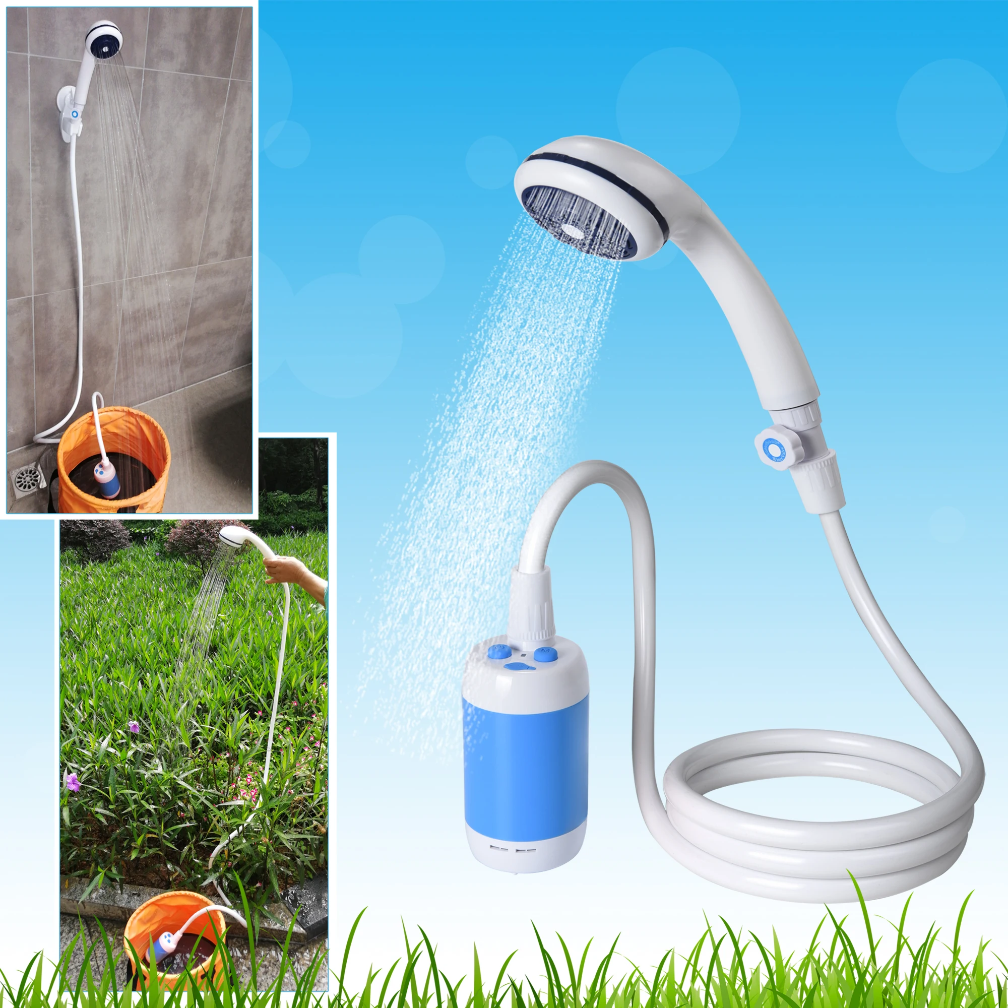 Portable Shower Camp Shower student dormitory outdoor Camping Shower pet Shower Rechargeable Shower high Capacity preview-7
