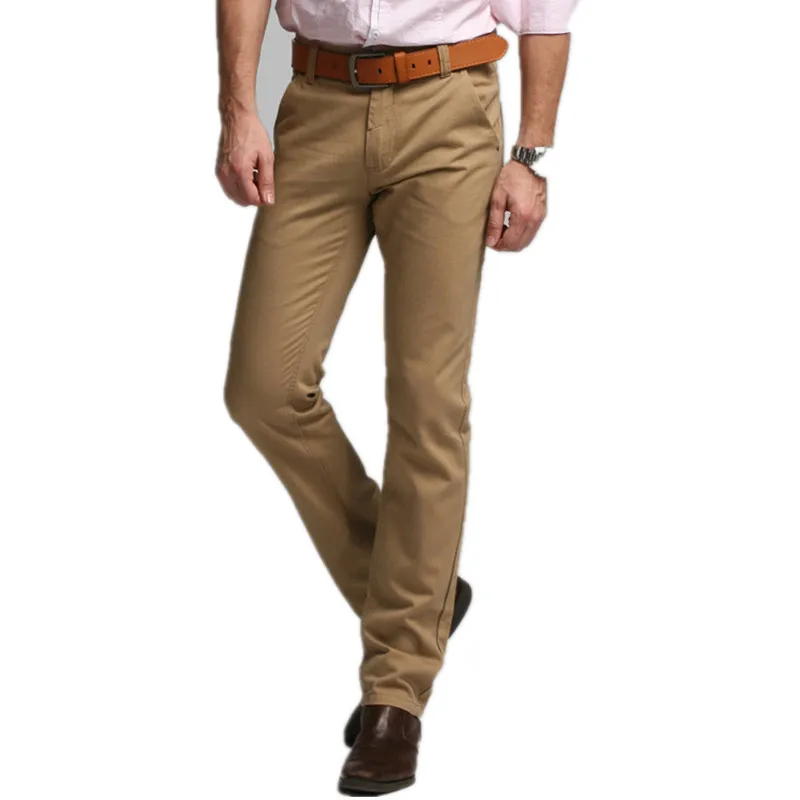 khaki straight pants