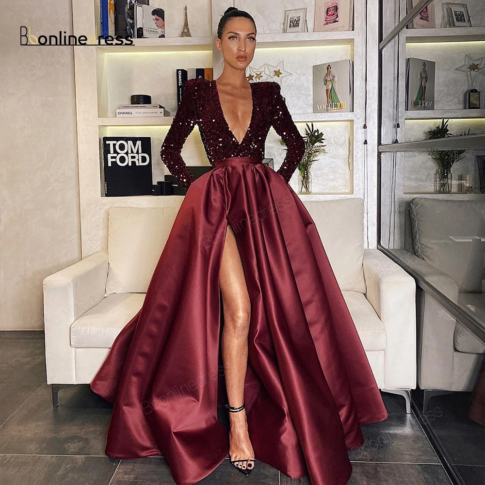 maroon ball gown prom dresses