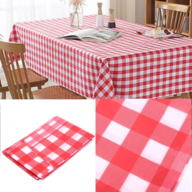 1PC Disposable Thickening Red Checkered Tablecloth Party Weddings Home Decoration Outdoor Picnic BBQ Decoration 180*180cm
