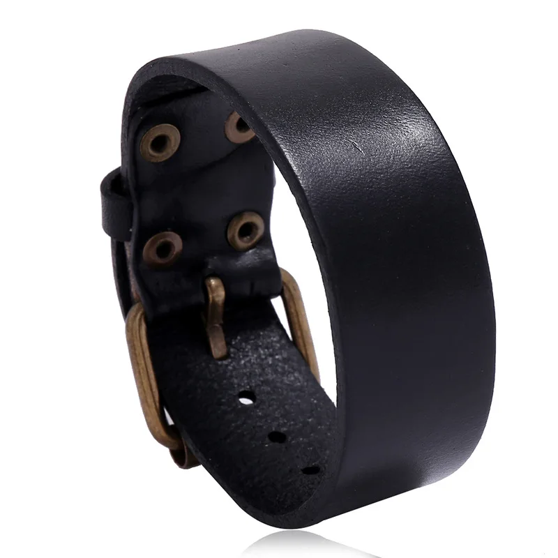 Modyle New Punk Retro Braided Classic Genuine Leather Bracelet for Men Women Accessories Jewelry Couple Bangles Gift-animated-img