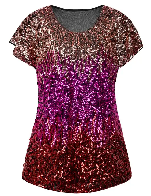 PrettyGuide Women's Sequin Top Shimmer 