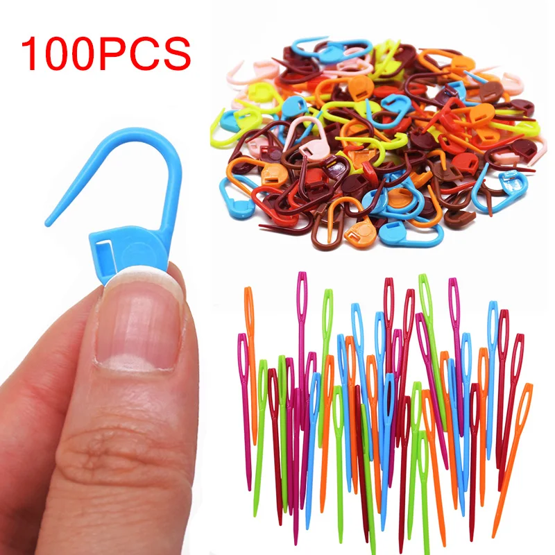 300/50pcs Colorful Mini Resin Clips Plastic Locking Stitch Markers Crochet  Pins Knitting Tools Pins Sewing Needle Clip Hooks
