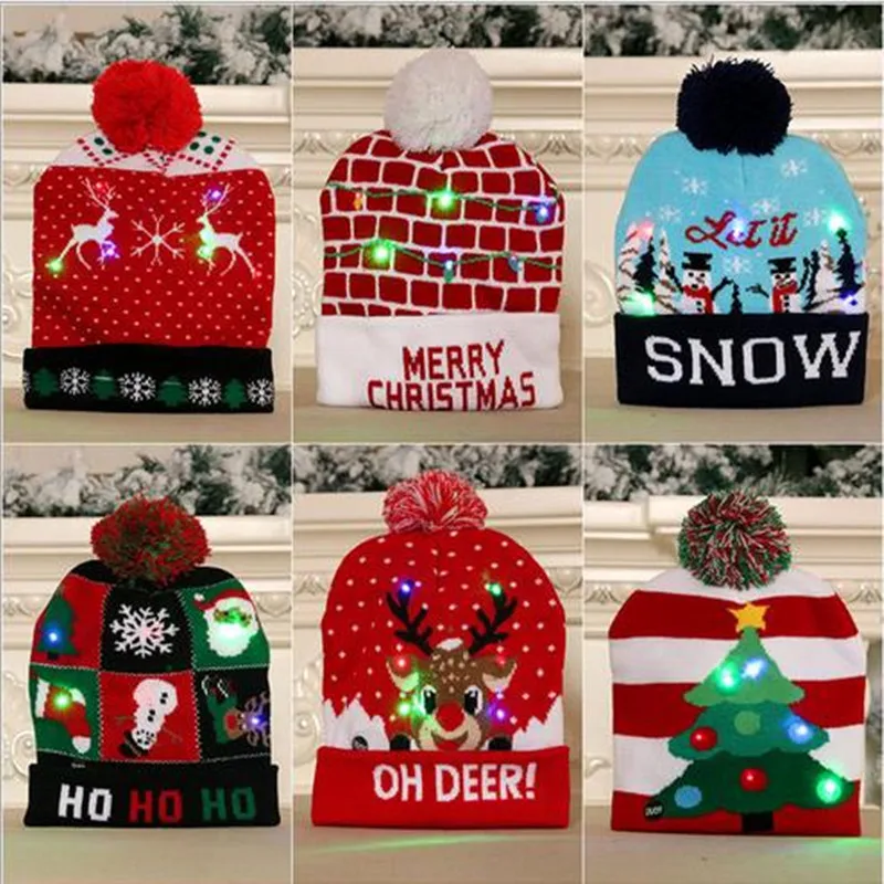 led christmas beanie hat