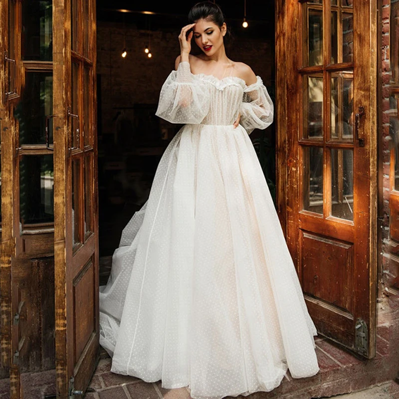 Eightree Long Puff Sleeves Wedding 