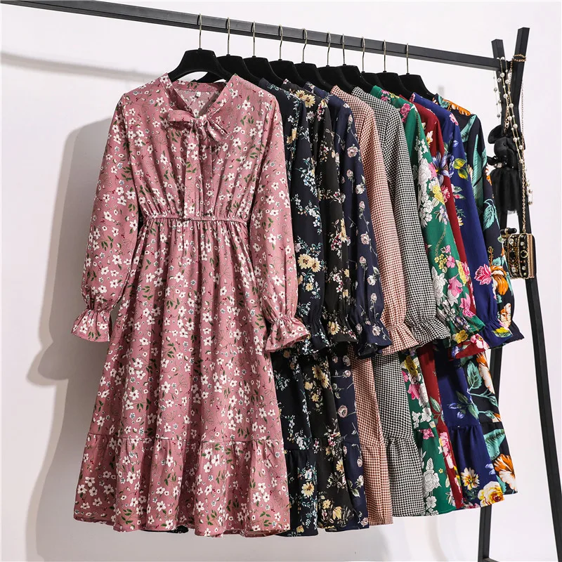 High Waist Dresses Floral Chiffon Sexy