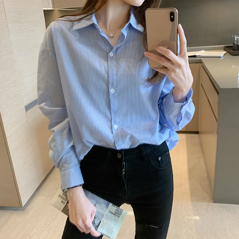 Cotton Fall Blouse Women Long Sleeve 