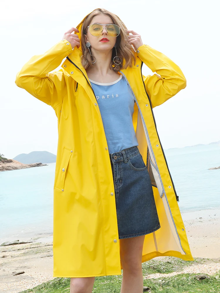 long yellow raincoat womens