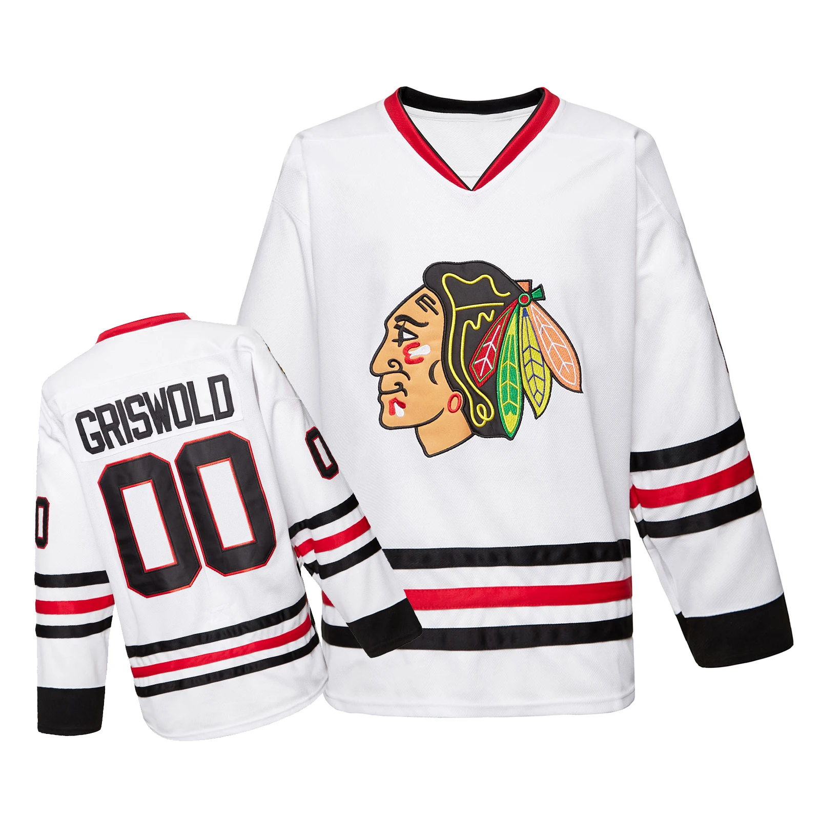 Buy Clark Griswold #00 Ice Hockey Jersey for X-Mas Christrmas Vacation  Stitched Movie,Ice Hockey Jersey for Men White at