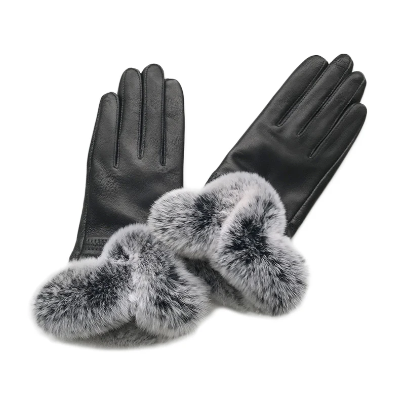 fur gloves womens