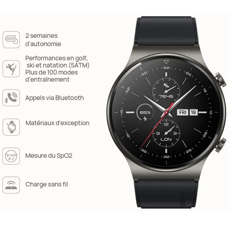 【5MAY17】140$-17$ In stock Global Version HUAWEI Watch GT 2 pro SmartWatch 14days Battery Life GPS Wireless Charging  GT2 PRO preview-3