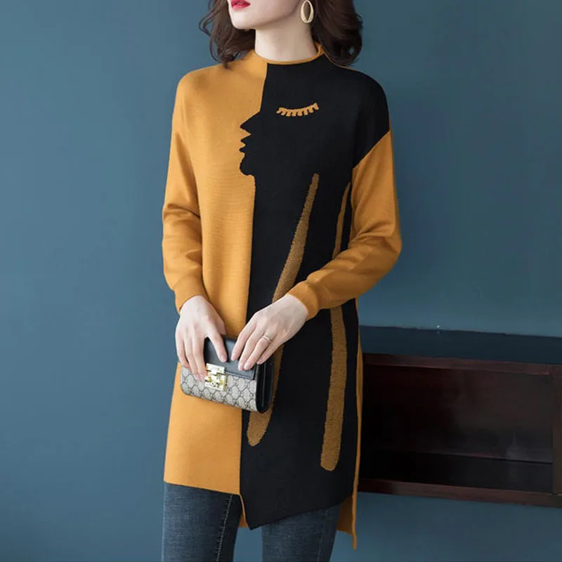 New Knitted Sweater Pullover Women Long 