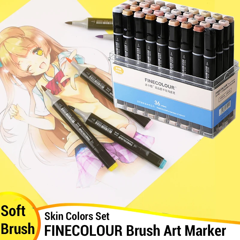 240 Colors FINECOLOUR EF103 Marker Full Set Brush Head Art Alcohol