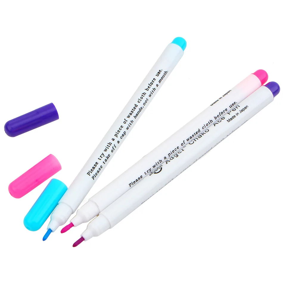 4 Pcs Cross Stitch Water Soluble Pen 1mm Nib Ink Color Blue Purple Pink Diy  Automatic