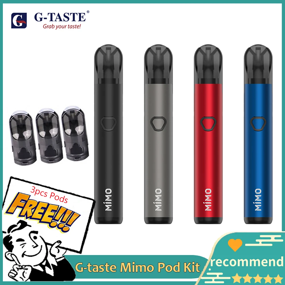 קנו סיגריות אלקטרוניות G Taste Vape Pod Kit Mimo Kit 450mah Built In Battery 1 3ml Side Filling Pod System Vaporizer Vs Justfog Minifit