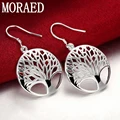 New 925 Sterling Silver Circle Tree Drop Earrings Charm Women Jewelry Fashion Wedding Party Gift preview-1