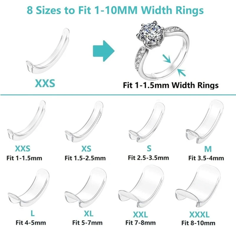 Ring Sizer Ring Adjusters Ring Size Adjuster Ring Guard for Loose Rings  18Pcs