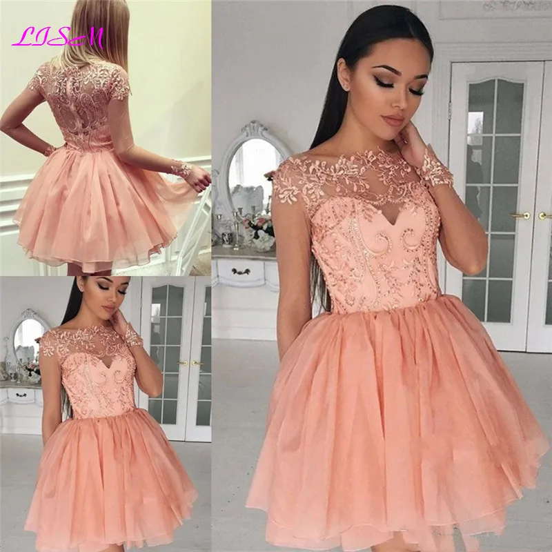 Long Sleeves Mini Homecoming Dress 