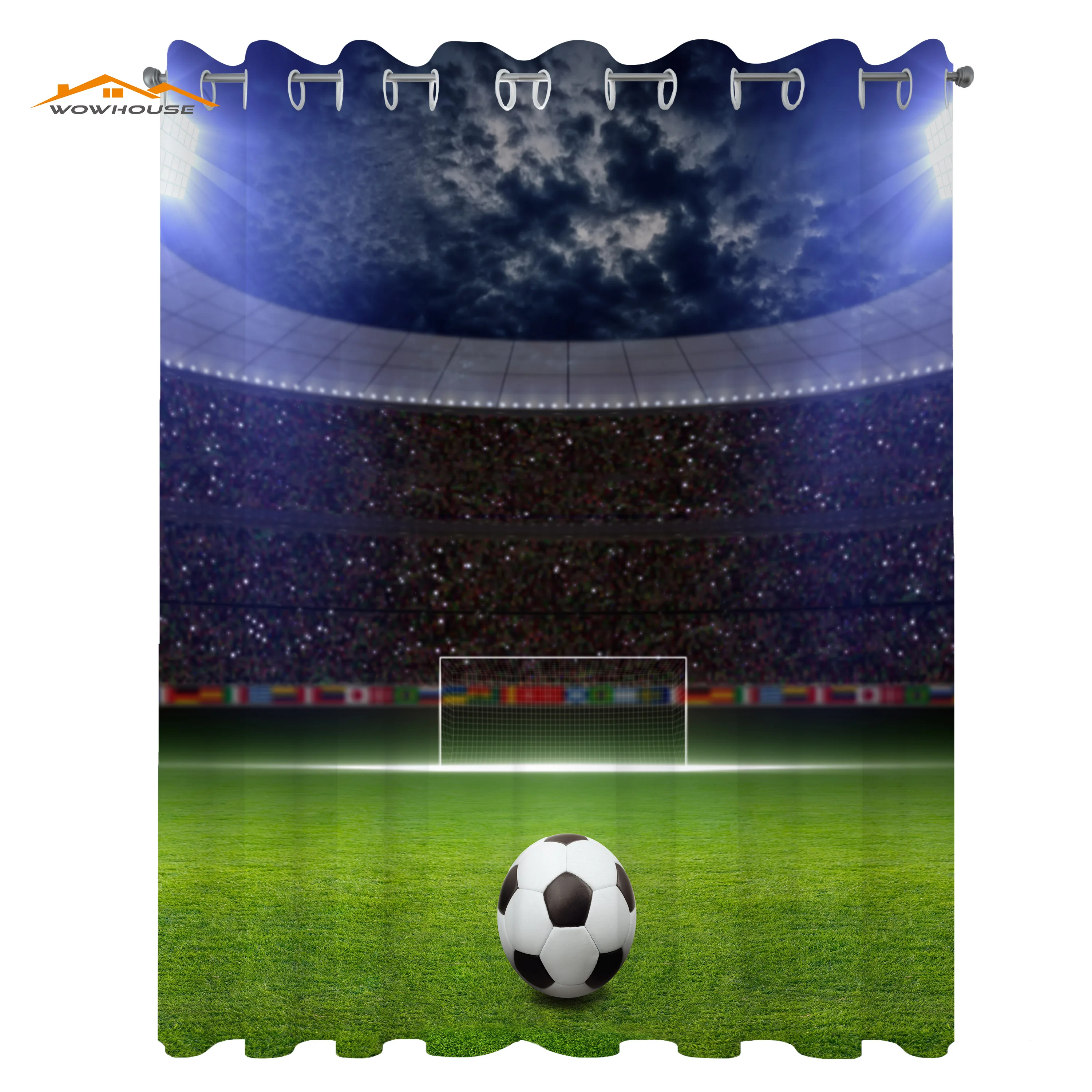 Купить Домашний текстиль Sports Curtains Soccer Ball on Stadium Arena