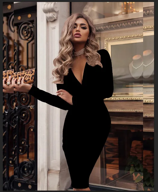 Women Sexy Solid Color Dress Spring 