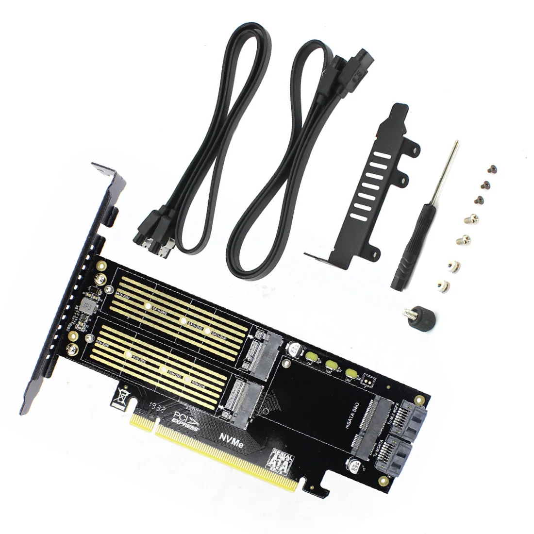 Liquefy Beak wagon Cumpără Componente de computer | M.2 for NVMe SSD for NGFF to PCIE 3.0 X16  Adapter M Key B Key mSATA PCI Express 3.0 m2 SSD AHCI mSATA 3in 1 Converter  Riser Card