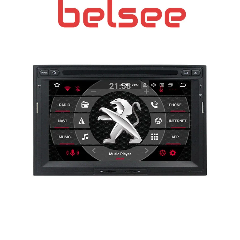 קנו אלקטרוניקה לרכב | Belsee Car Stereo Radio DVD Player Android   Autoradio Octa Core Navi for Peugeot 3008 5008 Partner Citroen Berlingo  2010-2016