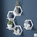 Wall shelf free punching wall-mounted TV background hanger bedroom balcony bedside wall flower pot stand decoracion habitacion preview-1