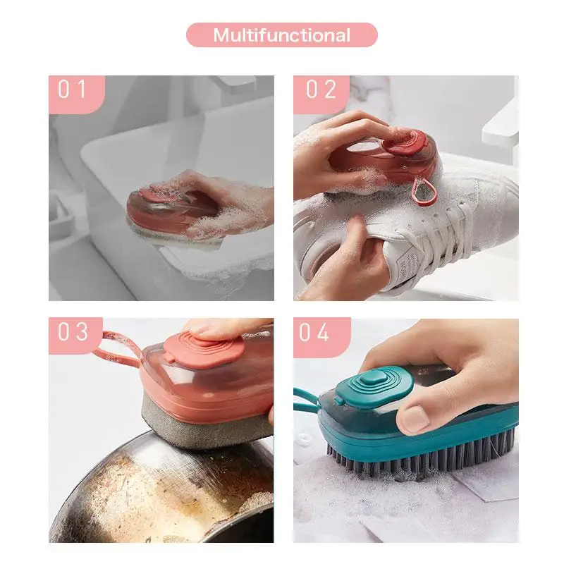Multifunctional Cleaning Brush Portable Plastic Clothes Shoes Hydraulic Laundry Brush Hands Cleaning Brush Kitchen Bathroom