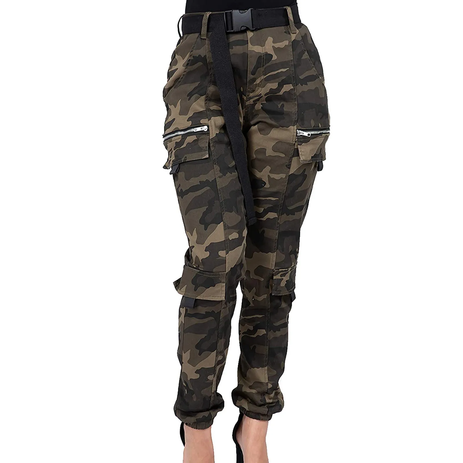 camo slim cargo pants