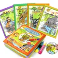 Coolplay 21*17cm בעלי חיים ספר ציור מים ו-2 Magic Pen לוח צביעה במים מחצלת שרבוט צעצועי למידה חינוכיים לילדים