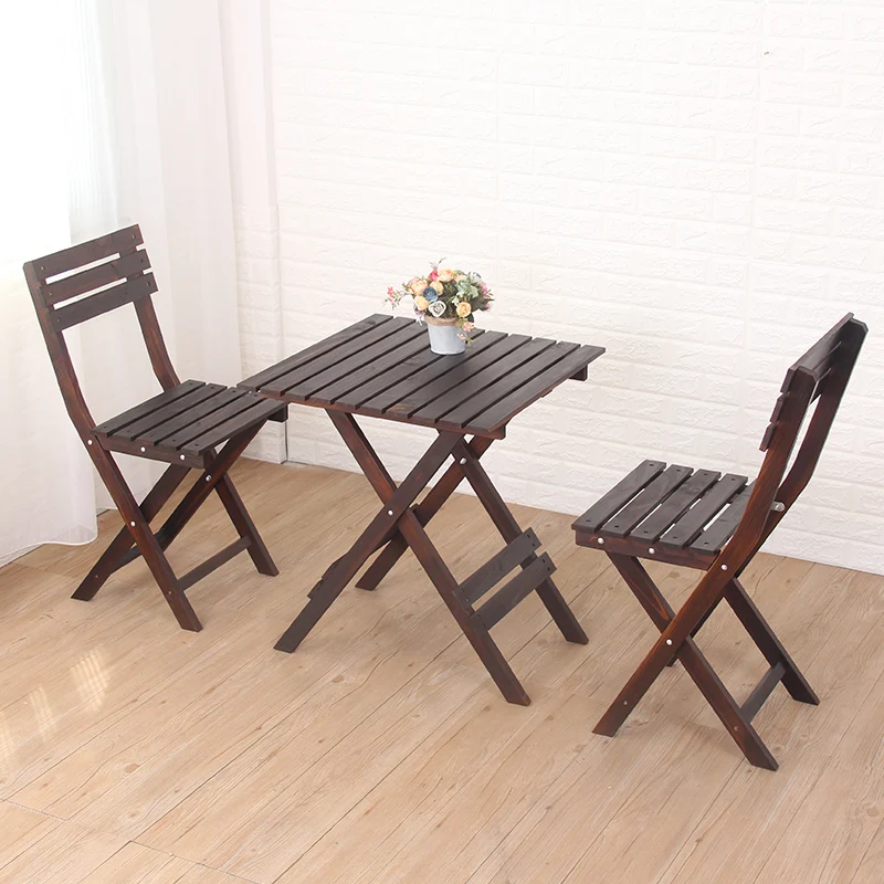 folding table and folding chairs